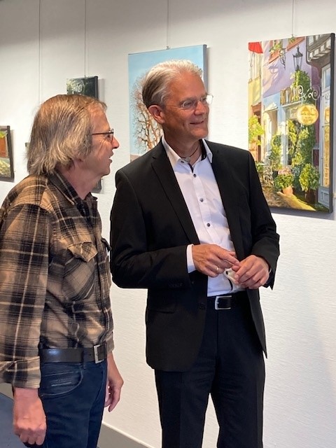 Ausstellung von Achim Gogler in der Kreissparkasse Gelnhausen – Ölbilder, Aquarelle, Zeichnungen und Tiefdrucke